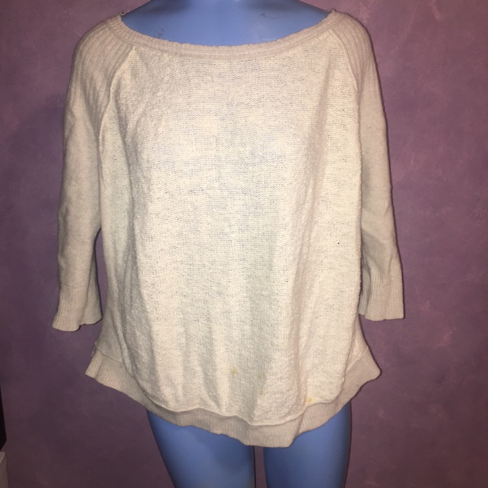 free people fuzzy two toned sweater